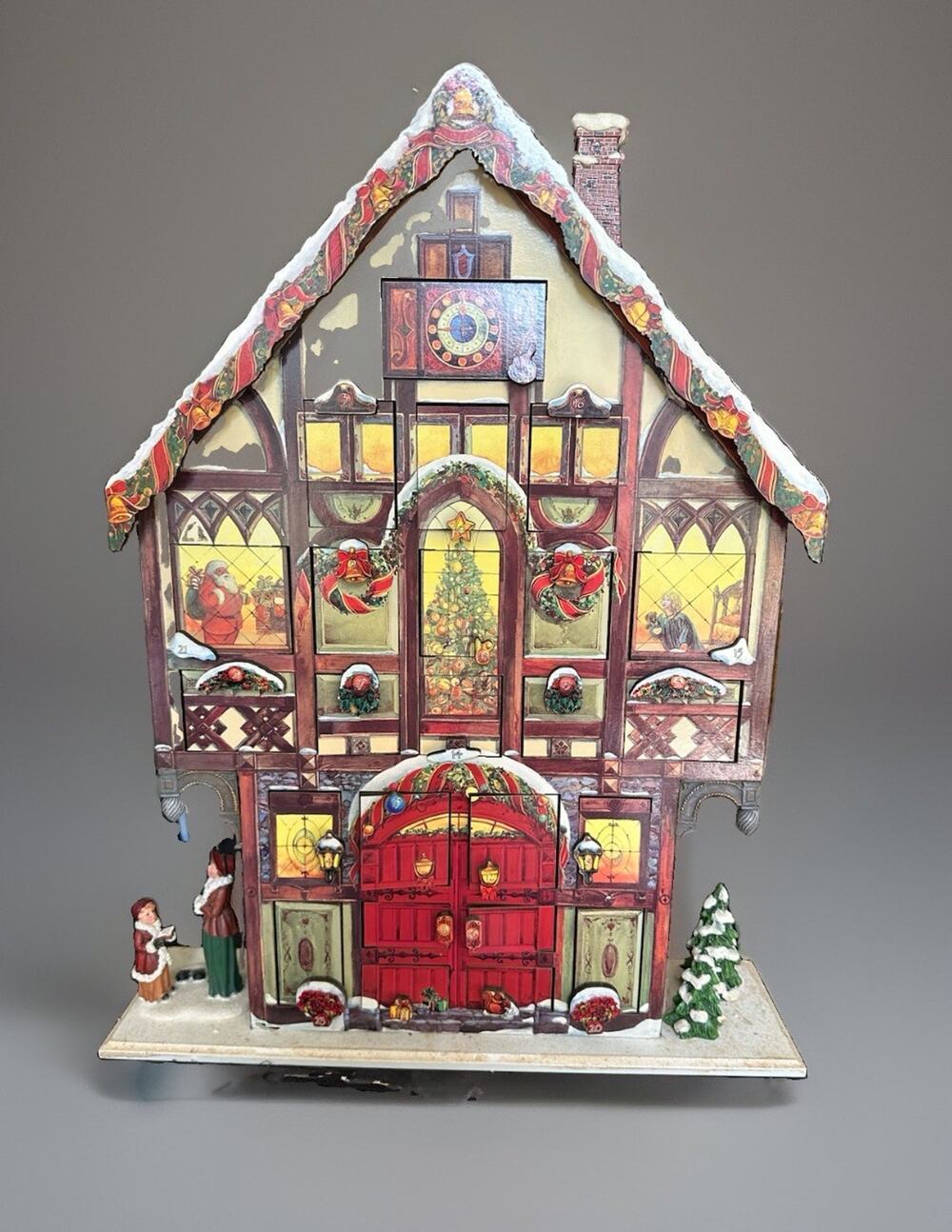 Costco 2015 Christmas Advent LARGE Wood 24 Door 3D Calendar House W/ Box #663167